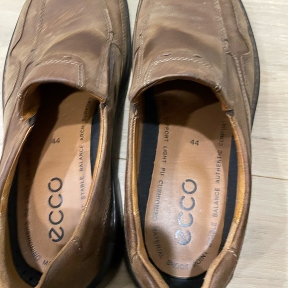 ECCO Light Shock Point brown leather slip-on comfort shoes men\'s 43/9-9.5